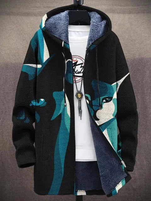 Trendy Women's Coat with Artistic Print - Isa-Style 5-S-Nora Luxe