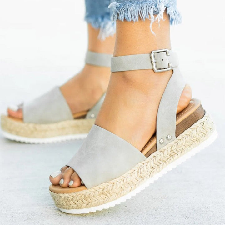 Trendy women's high heel sandals with zipper – Leona-Grey-3-Nora Luxe
