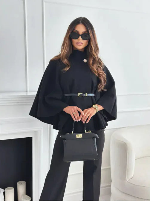 Trendy Wool Ladies Coat - Sophia-Black-S-Nora Luxe