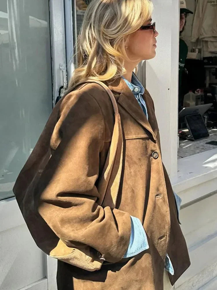 Trendy Woolen Women's Coat - Anna-Brown-S-Nora Luxe