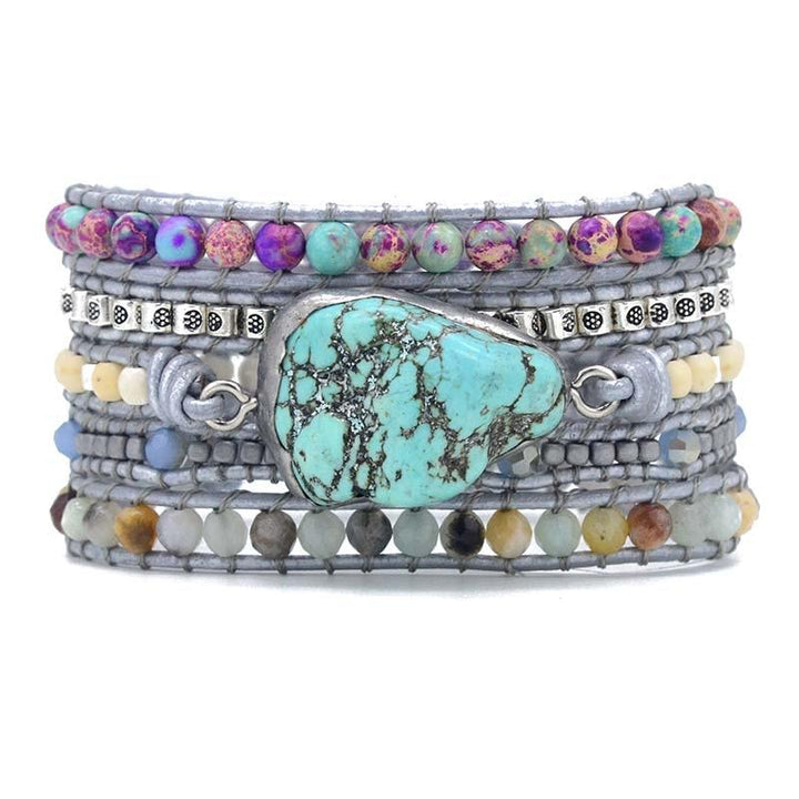 Turquoise Healing and Protection Wrap Bracelet - Selina-Nora Luxe