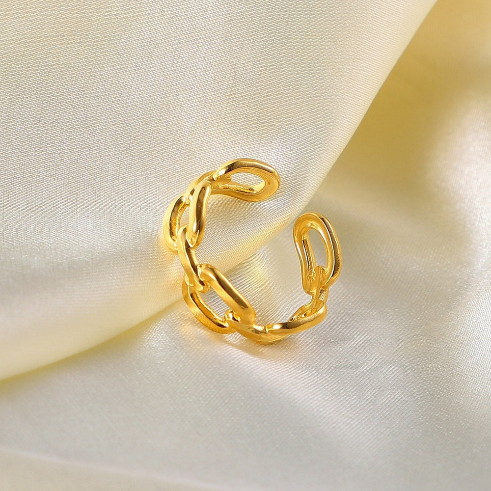 Twisted Link Open Ring - Nexa-Nora Luxe