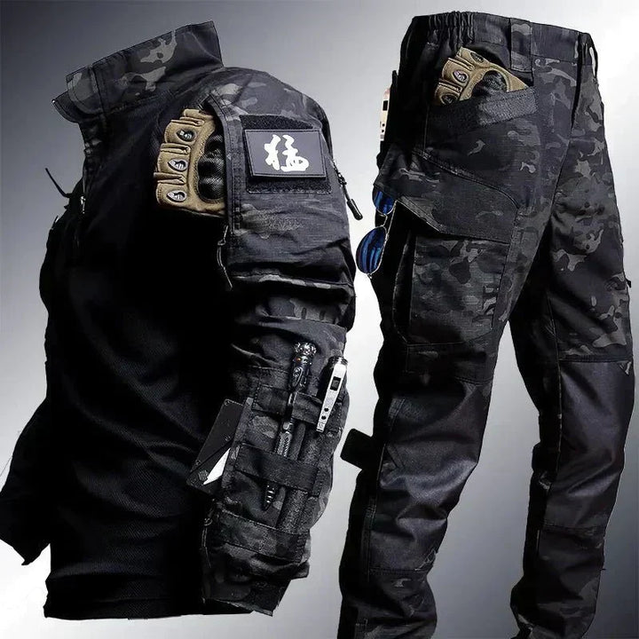 Two-Piece Men's Army Outfit - Logan-Black-S-Nora Luxe