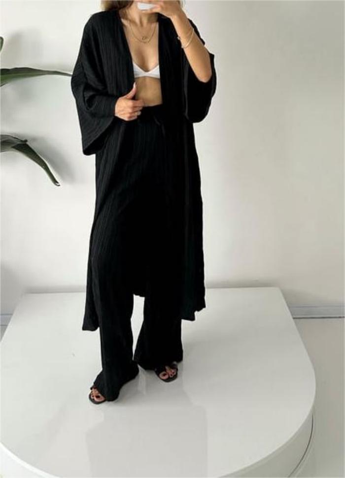 Two-Piece Relax Set with Jacket and Trousers – Alizéa-Black-S-The Livary
