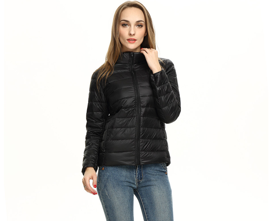 City Elegance Jaqueta de penas leve e impermeável