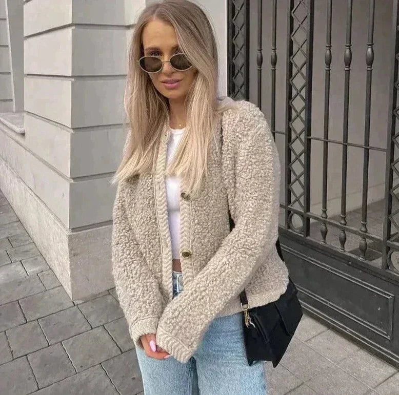 Ultra Soft Cardigan Vest - CozyTeddy-Black-S-Nora Luxe