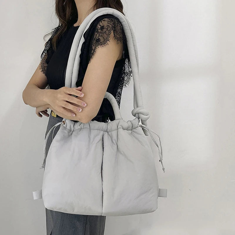 Unique Puffer Handbag with Trendy Volume - Riva-Pink-The Livary