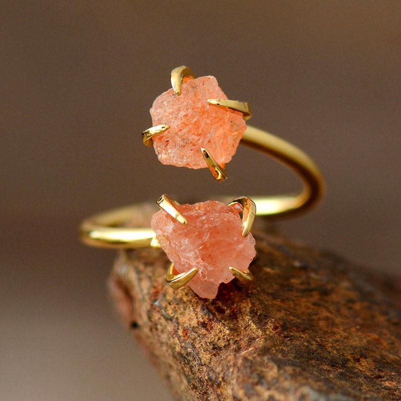 Unique Raw Gemstone Ring - Mira-Quartz-Nora Luxe