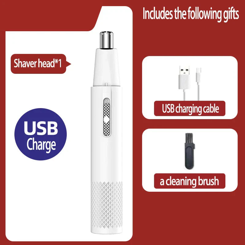 USB Rechargeable Nose Hair Trimmer - TrimPro-Blue-Nora Luxe