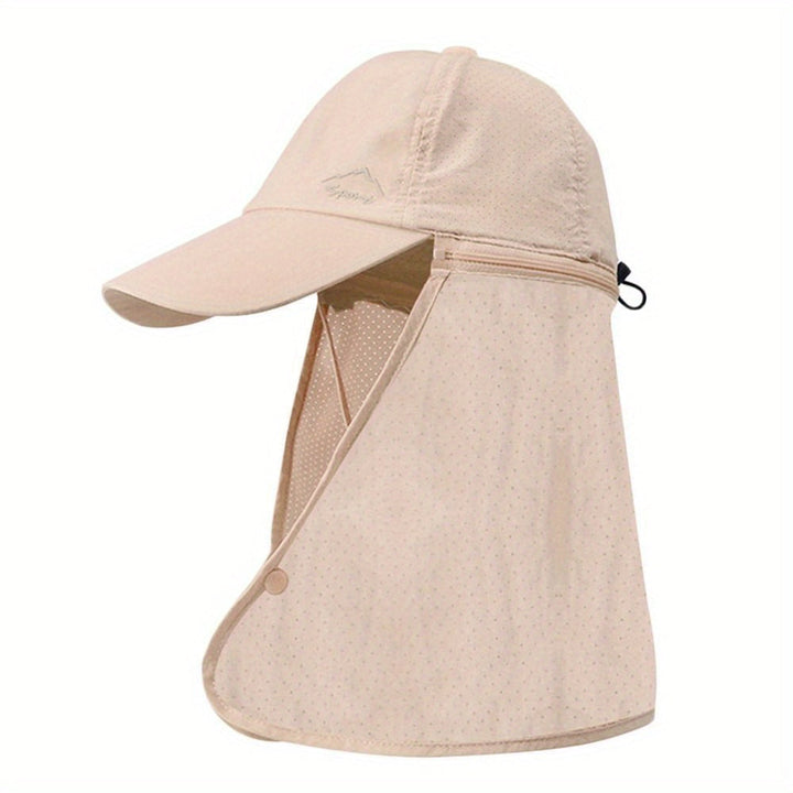 UV protection trucker hat with neck protection for outdoor adventures - SchattenPro-Beige-The Livary