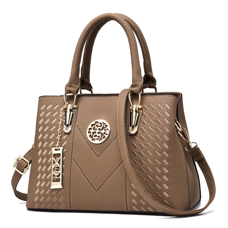 Vegan Leather Shoulder Bag - Eliza-Khaki-Nora Luxe