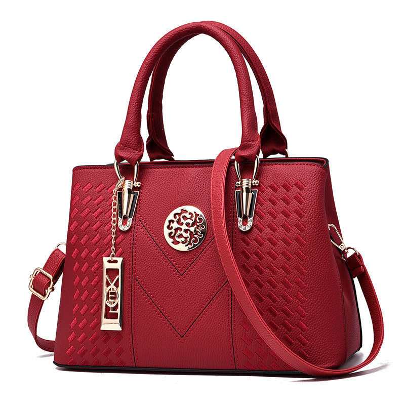 Vegan Leather Shoulder Bag - Eliza-Red-Nora Luxe