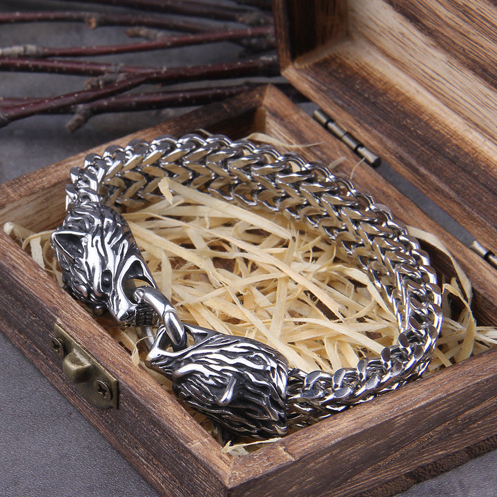 Viking Wolf Charm Bracelet – Ragnar-19cm-The Livary