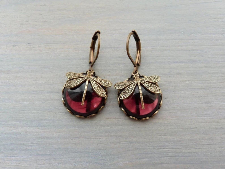 Vintage Butterfly Earrings - Aurora (Buy 1 Get 1 Free)-Dark Red-Nora Luxe
