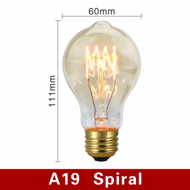 Vintage Light Bulbs - NostalgiaGlow-A19 Spiral-Nora Luxe