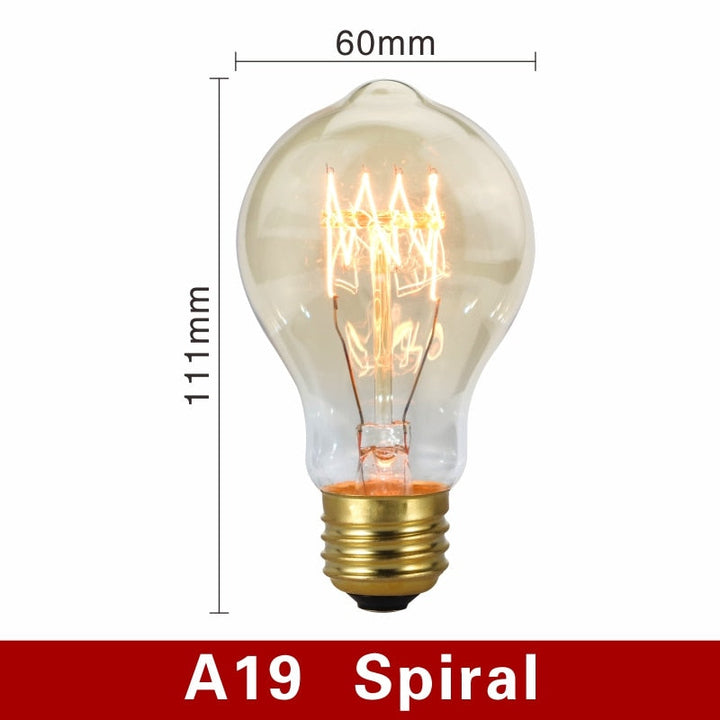 Vintage Light Bulbs - NostalgiaGlow-A19 Spiral-Nora Luxe