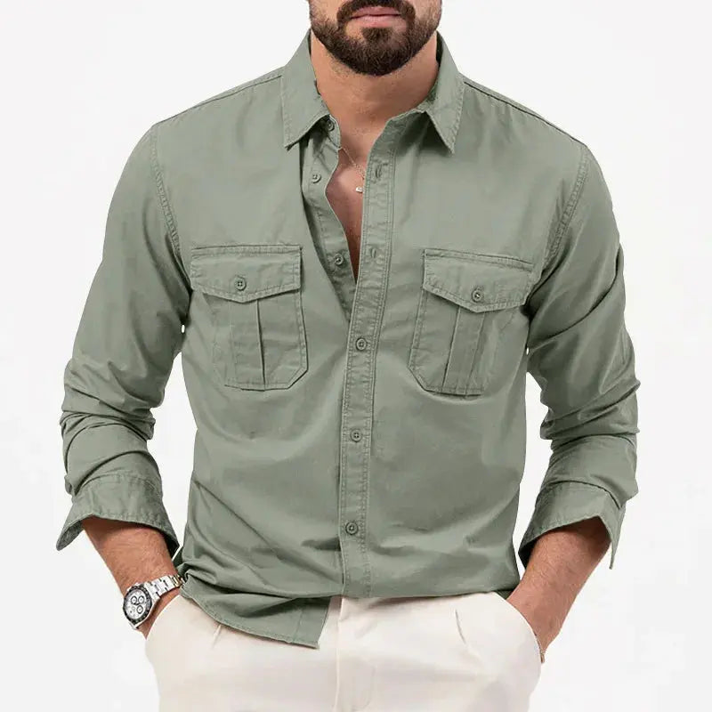 Vintage Men's Long Sleeve Shirt – Vincent-Green-S-Nora Luxe
