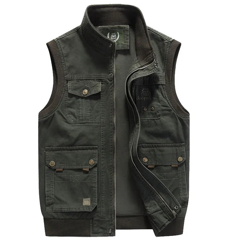 Vintage outdoor vest with practical pockets for men – Elias-Green-XS-Nora Luxe