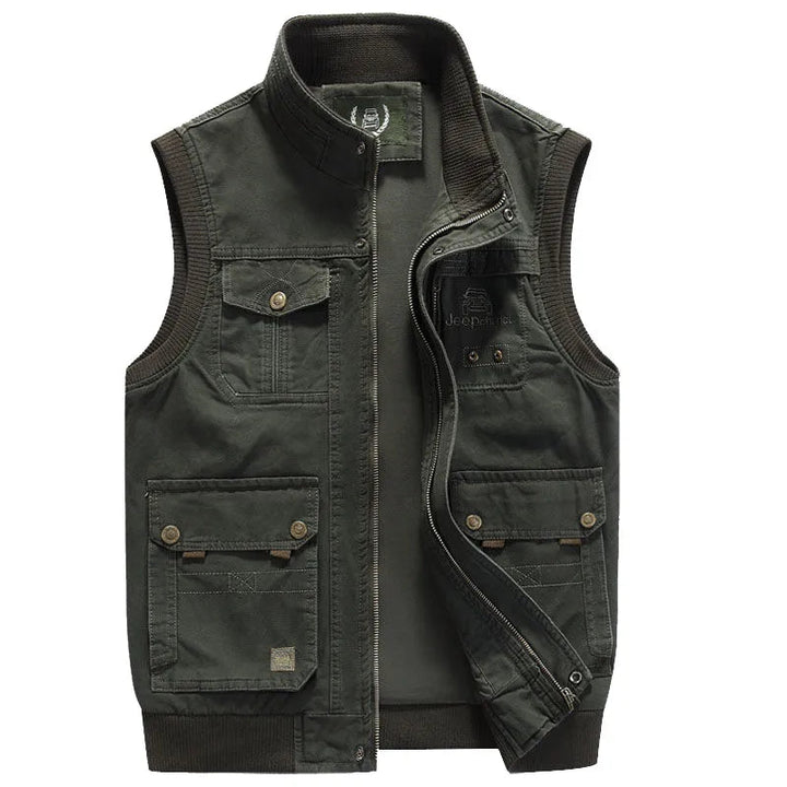 Vintage outdoor vest with practical pockets for men – Elias-Green-XS-Nora Luxe