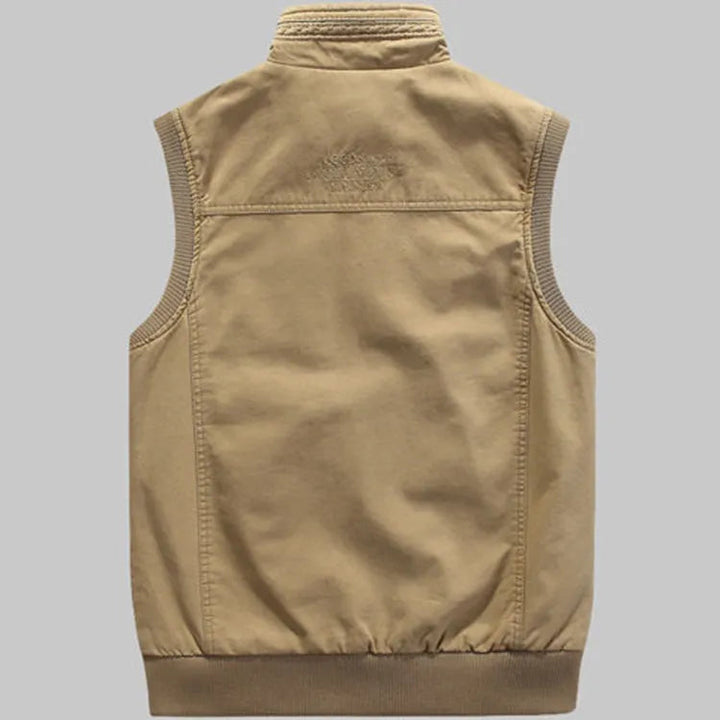 Vintage outdoor vest with practical pockets for men – Elias-Khaki-XS-Nora Luxe
