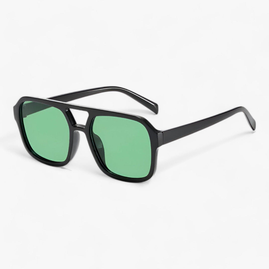 Vintage oversized sunglasses with square frame – Spectra-Green-Nora Luxe