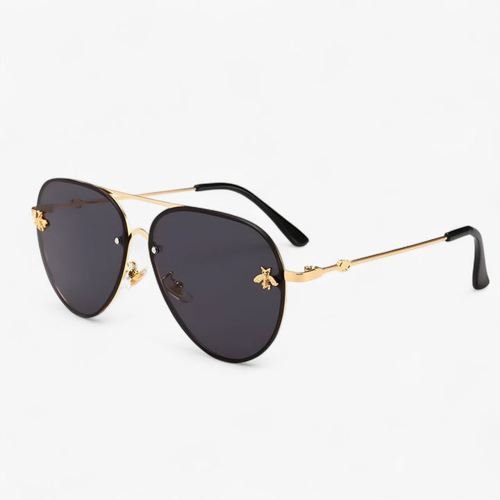 Vintage pilot sunglasses with bee detail – Halcyon-Gold Silver-Nora Luxe