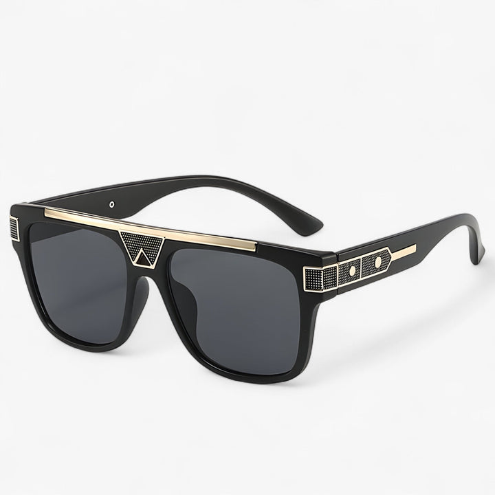 Vintage pilot sunglasses with mirrored lenses – Aerion-Black Grey-Nora Luxe