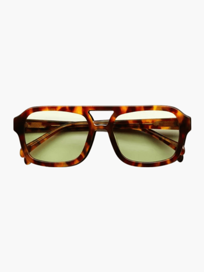 Vintage sunglasses with UV protection and retro charm – Loreen-Tortoise/Green-Nora Luxe