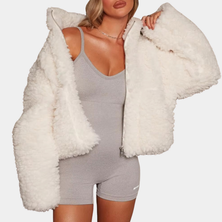 Warm and Soft Ladies' Coat - Livia-Black-XS-Nora Luxe