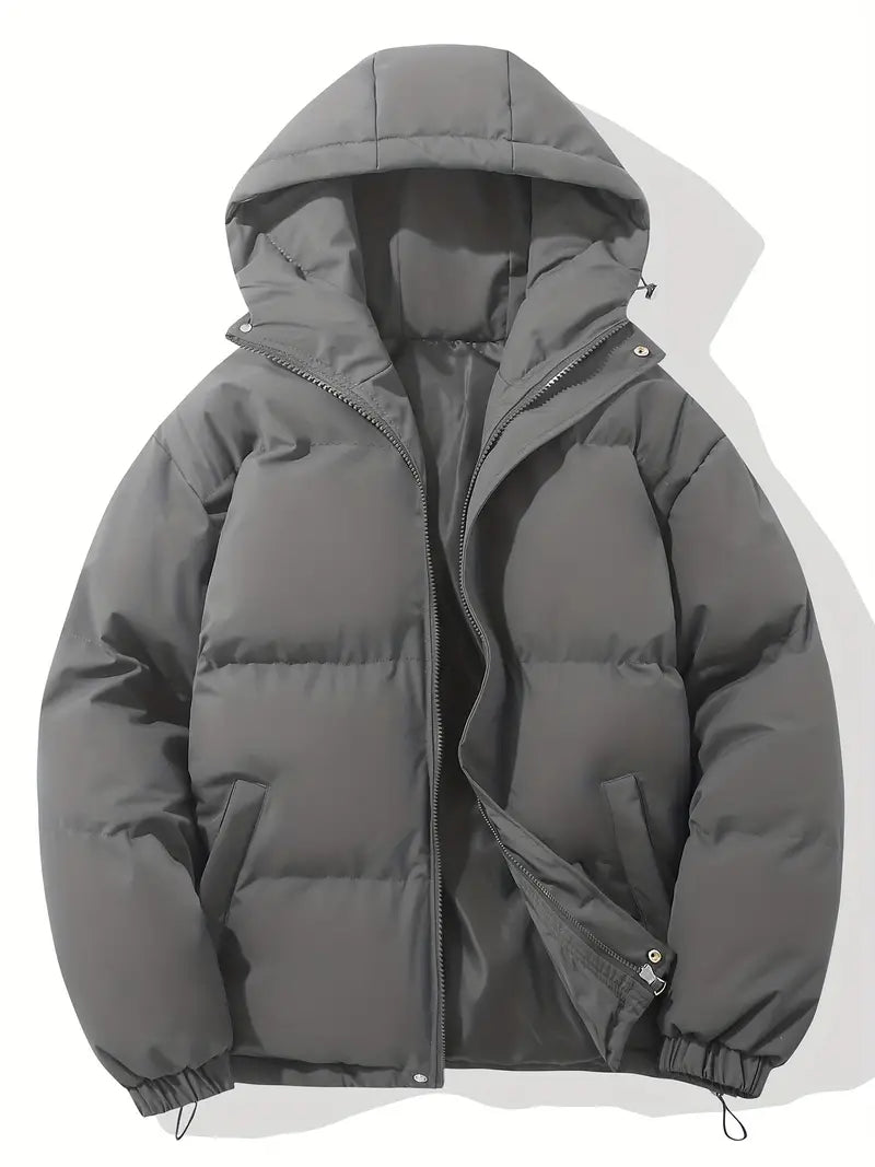Warm Ladies Jacket with Hood - Aurelia-Dark gray-M-Nora Luxe