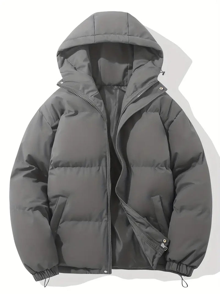Warm Ladies Jacket with Hood - Aurelia-Dark gray-M-Nora Luxe