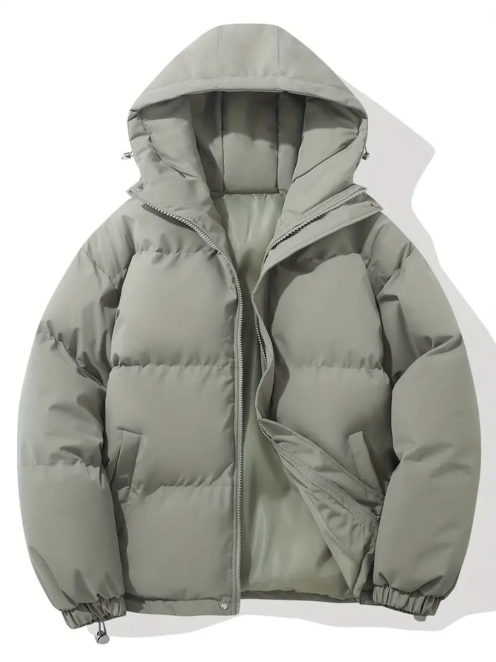 Warm Ladies Jacket with Hood - Aurelia-Light gray-M-Nora Luxe
