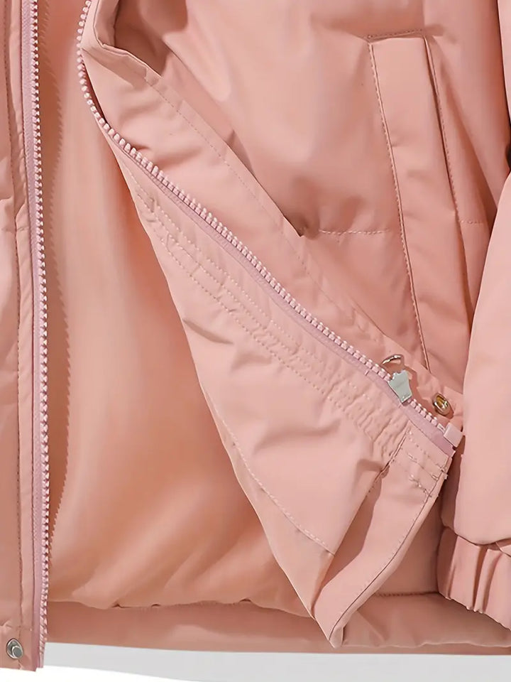 Warm Ladies Jacket with Hood - Aurelia-Pink-M-Nora Luxe
