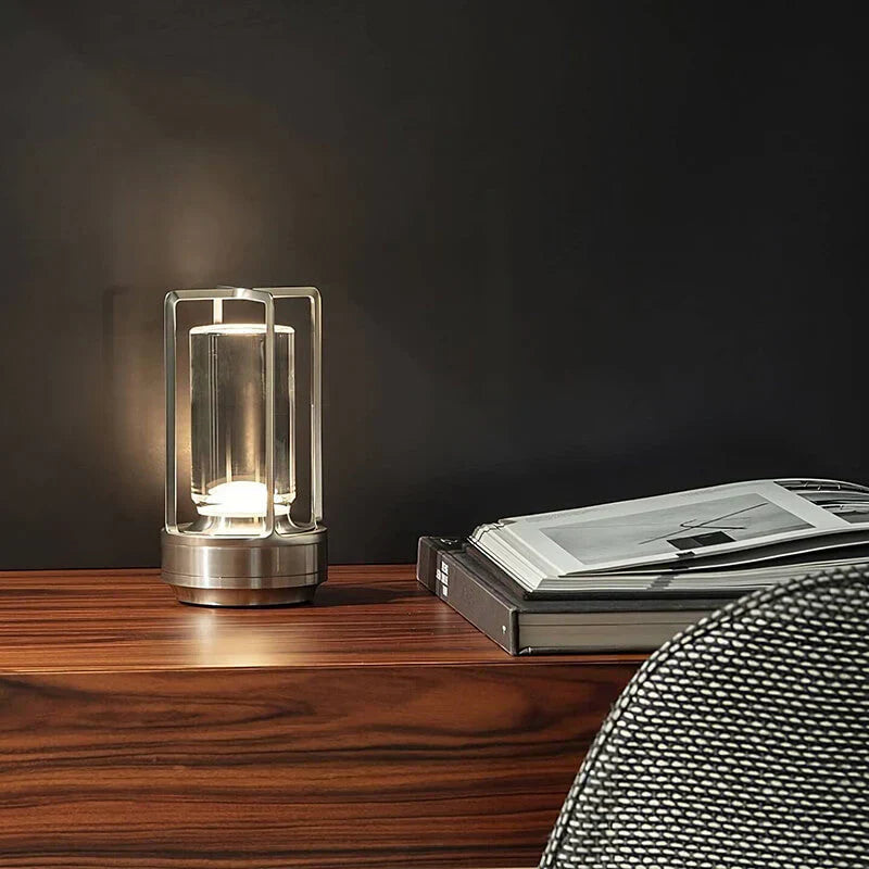 Waterproof and Portable Crystal Table Lamp - AuroraGlow-Silver-3 Colors - Touch Control-Nora Luxe