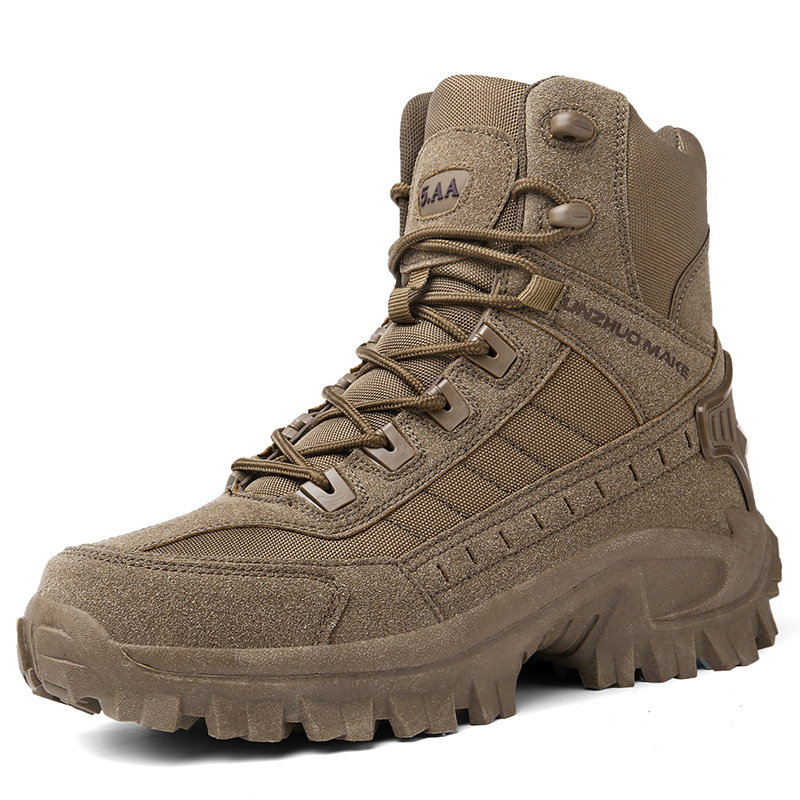 Single brown high-top boot, angled three-quarter view on a plain white background 14