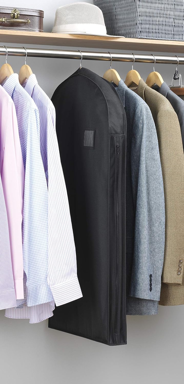 Water-Repellent Zippered Garment Bag with Accessory Pocket