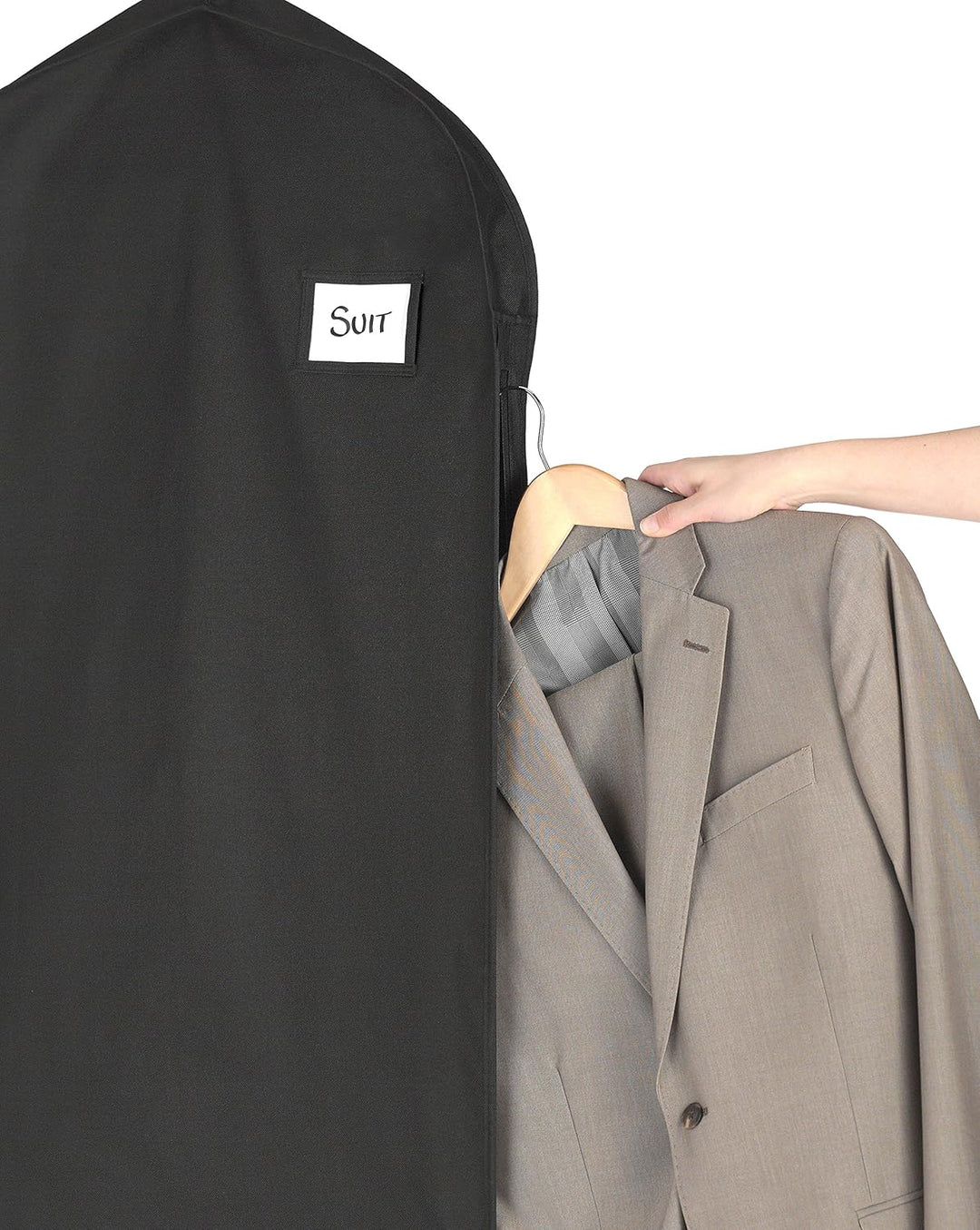 Water-Repellent Zippered Garment Bag with Accessory Pocket