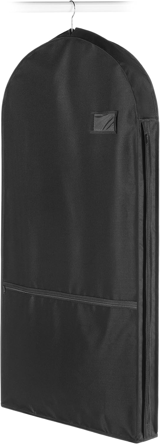 Water-Repellent Zippered Garment Bag with Accessory Pocket
