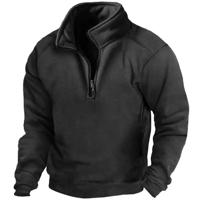 Windproof Men's Sweater - Larsen-Black-S-Nora Luxe