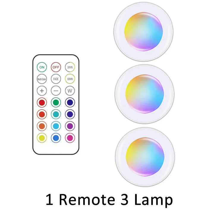 Wireless RGB LED Under Cabinet Lighting - GlowyLed-3 lamps-Nora Luxe
