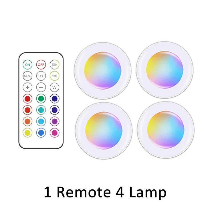 Wireless RGB LED Under Cabinet Lighting - GlowyLed-4 lamps-Nora Luxe