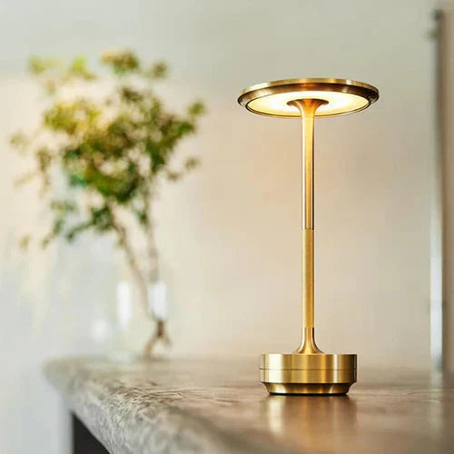 Wireless USB Rechargeable Design Table Lamp - GlowBeam-Gold-Nora Luxe