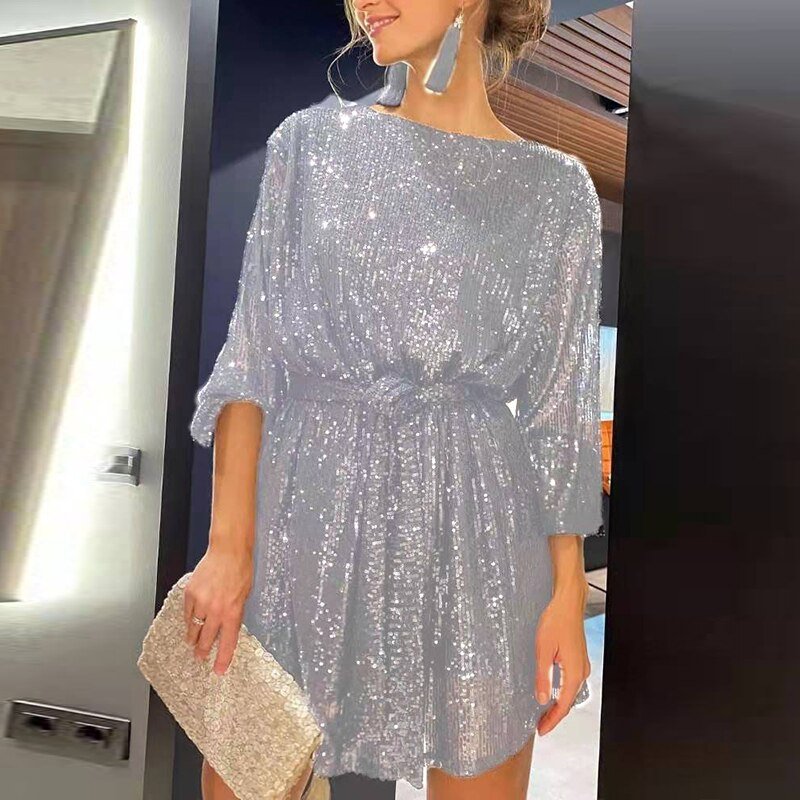 Vestido de festa fluido com corte solto - Clara