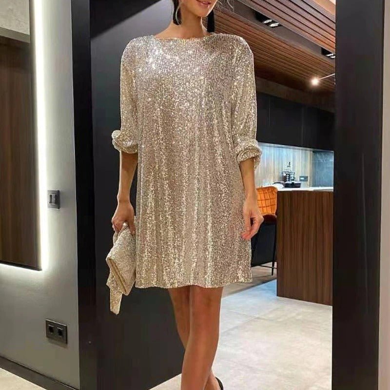 Vestido de festa fluido com corte solto - Clara